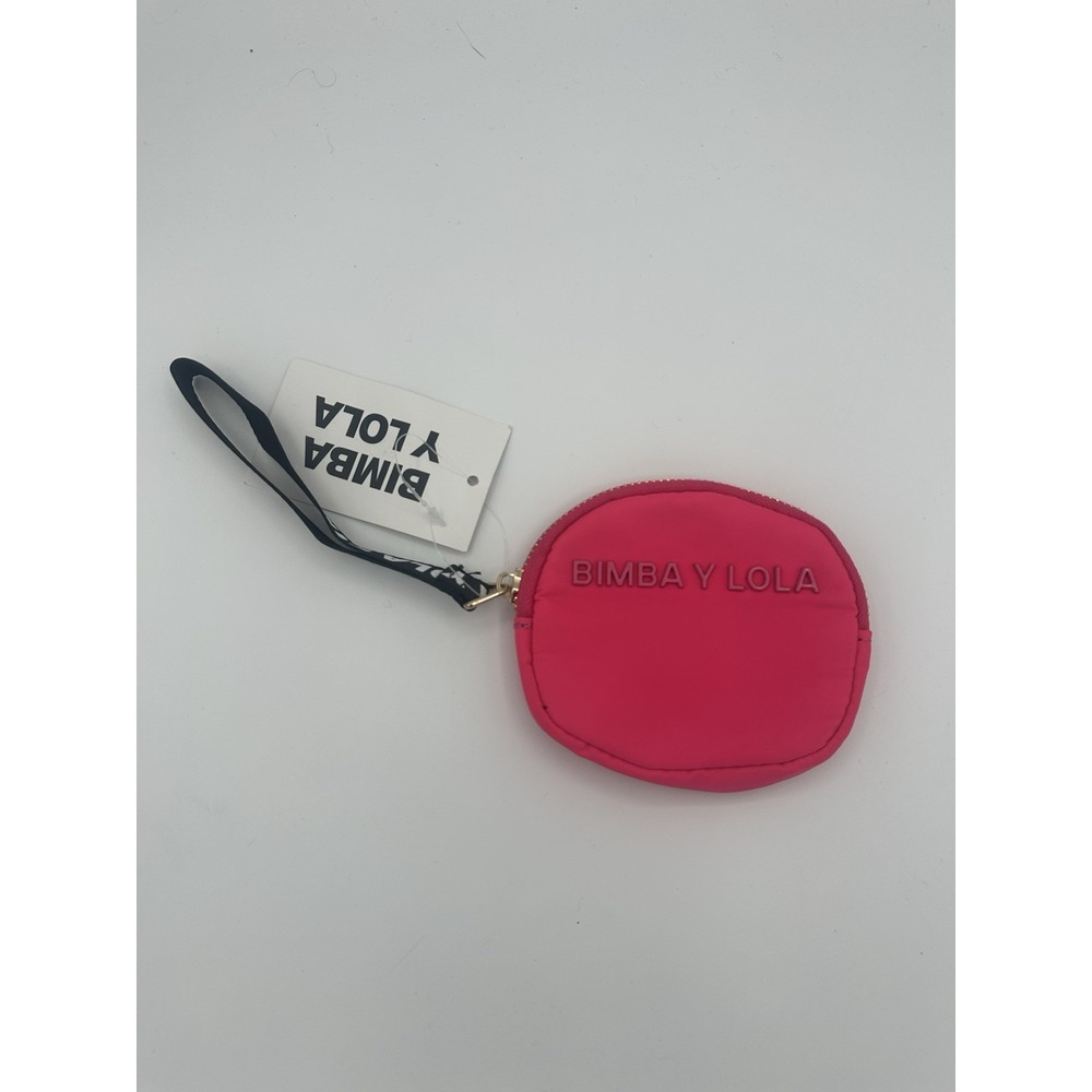 Bimba Y Lola Nylon  Coin Purse Hot Pink With Zipper And Wristlet